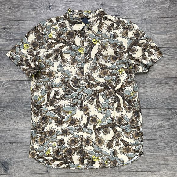 The North Face Baytrail Shirt Size Large Mens Brown Gravel Tnf Cactus Print $75 - Picture 1 of 12